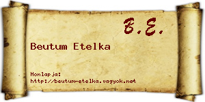 Beutum Etelka névjegykártya